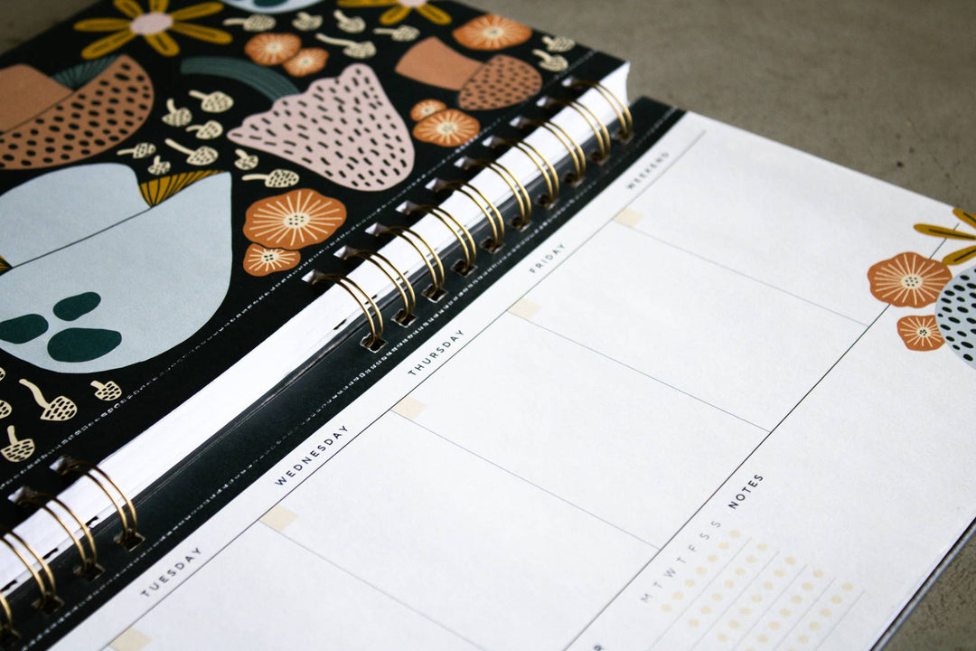 Mushroom Bloom 2-Year Undated Productivity Desk Planner