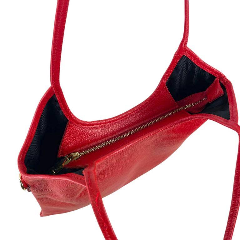 White Leather Shoulder Bag w/ Removable Crossbody Strap