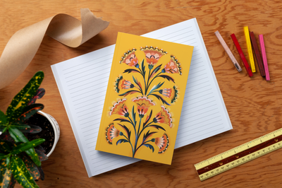 Golden Floral Classic Layflat Notebook