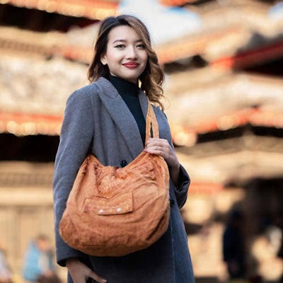 Light Brown Stonewash Cotton Bag