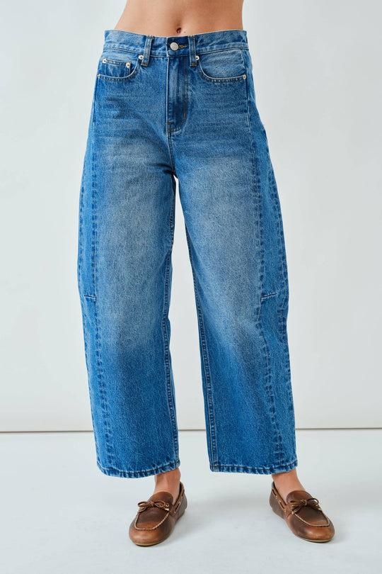Medium Wash Barrel Jeans