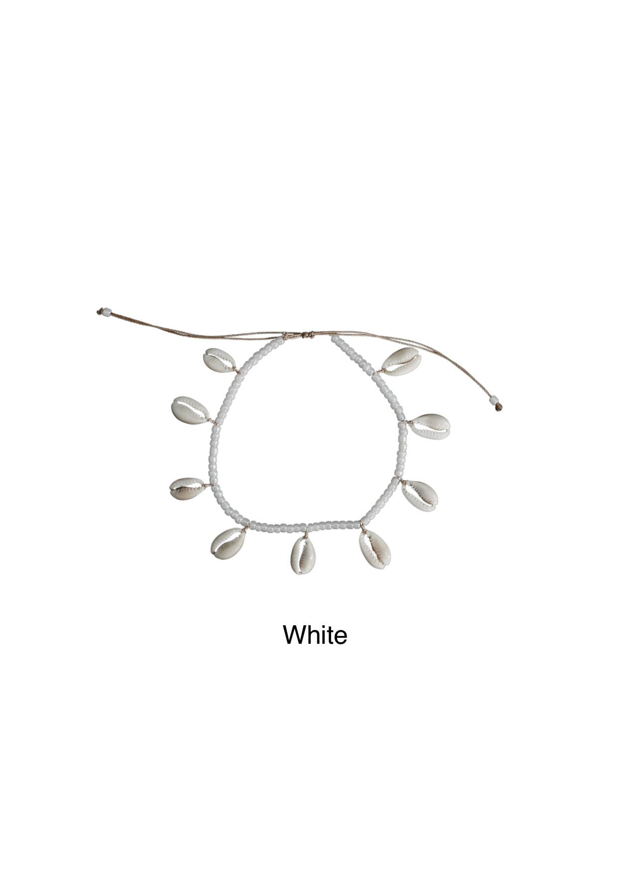 Cowrie Shell Charm & Seed Bead Anklet