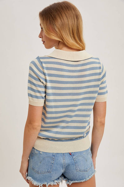Striped Knit Polo