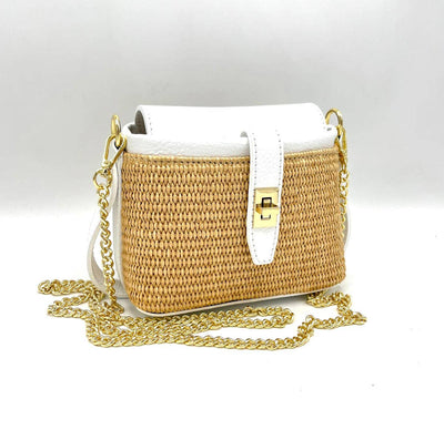 Suie Valentini srl Mini Leather and Straw Bag Made in Italy - Simple Good