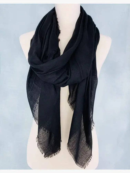 Soft Cotton Solid Frayed Scarf