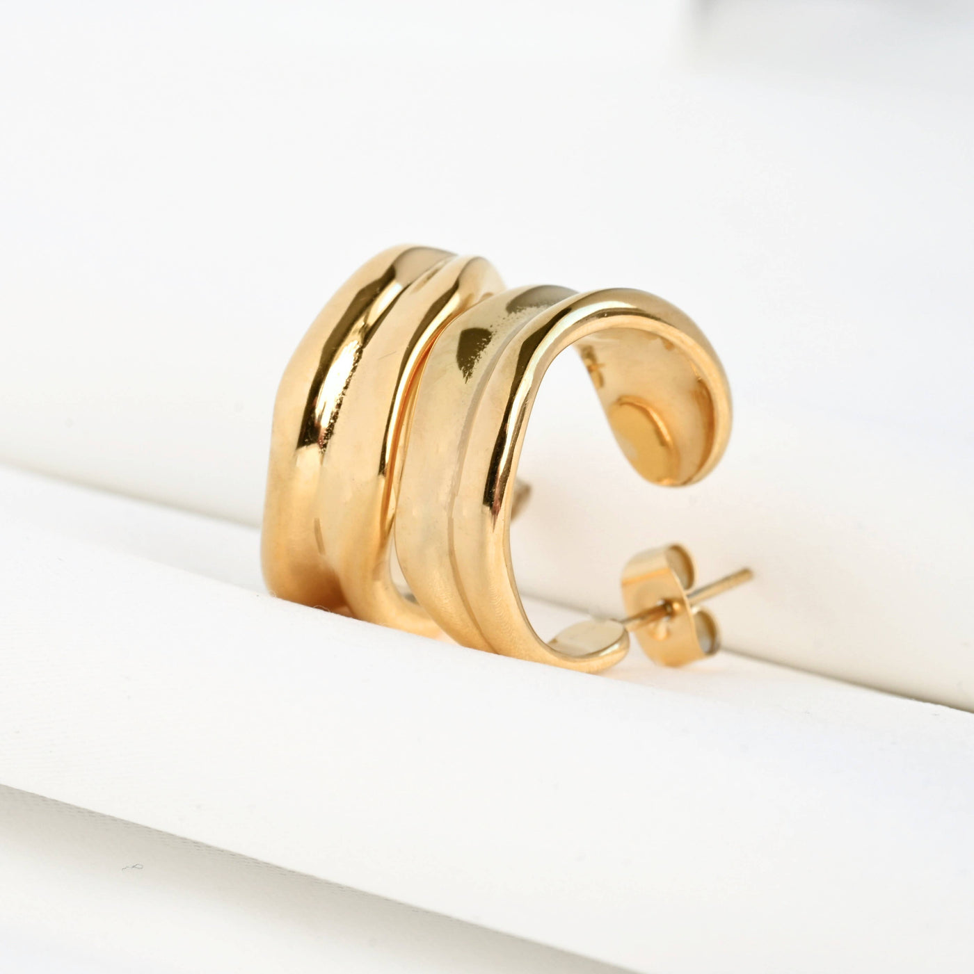 Vintage Wide Sculptural Hoops