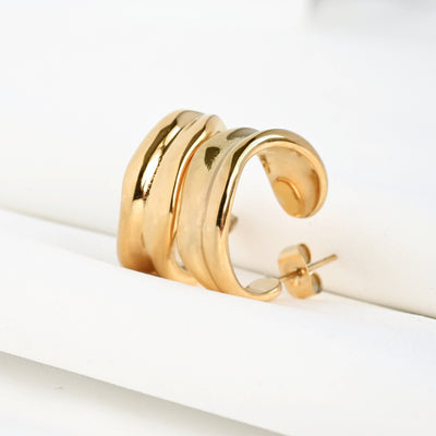 Vintage Wide Sculptural Hoops