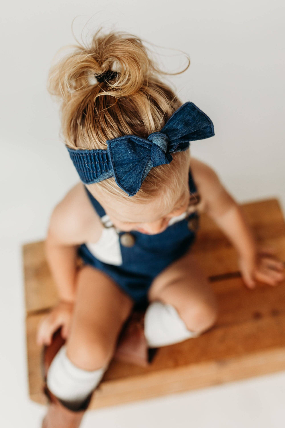 Denim Denim Smocked Headband