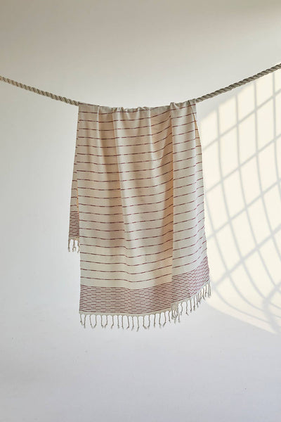 Red Accent Light Weight Turkish Towel