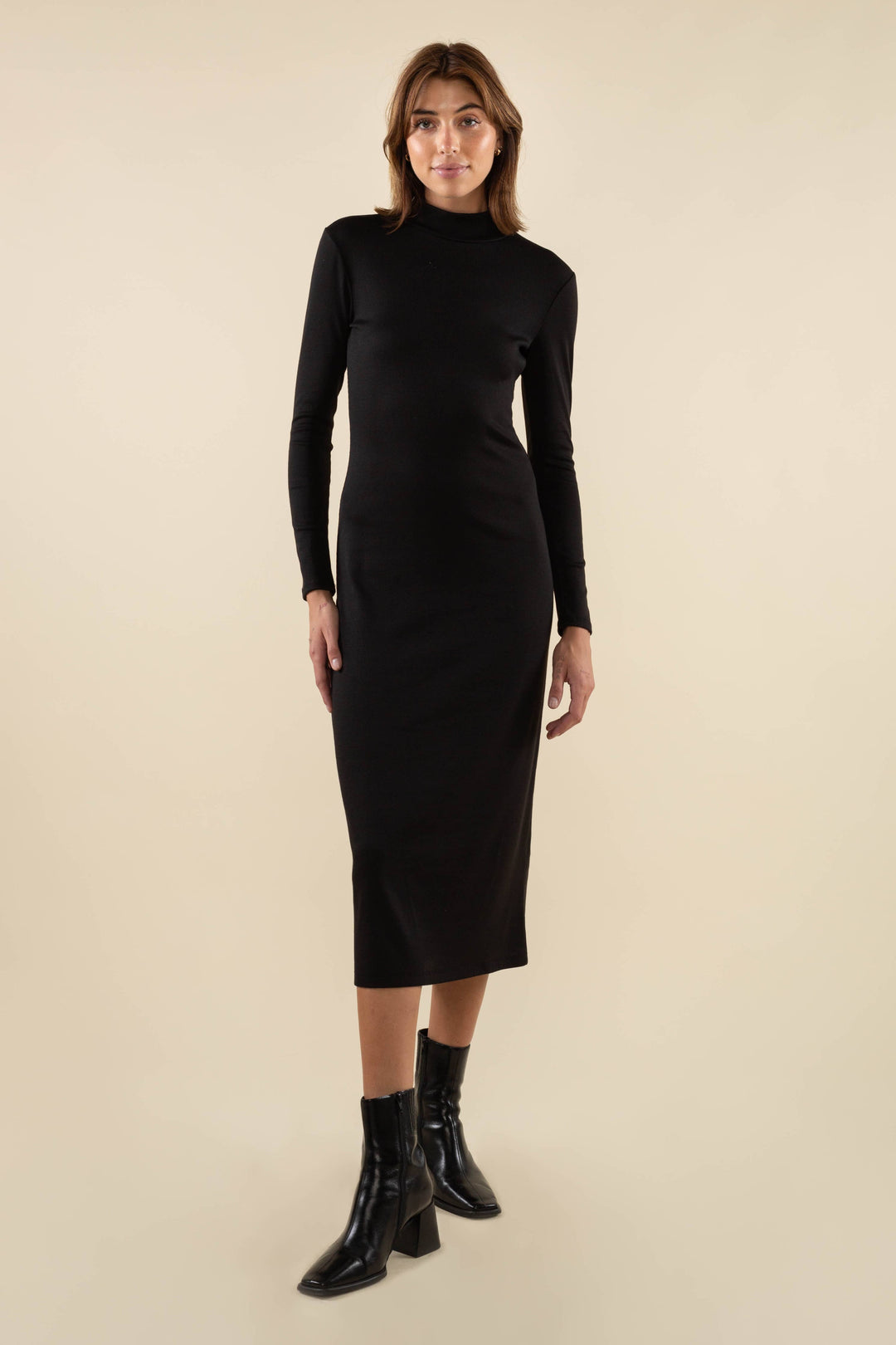 NLT Shana Turtleneck Rib Bodycon Dress S