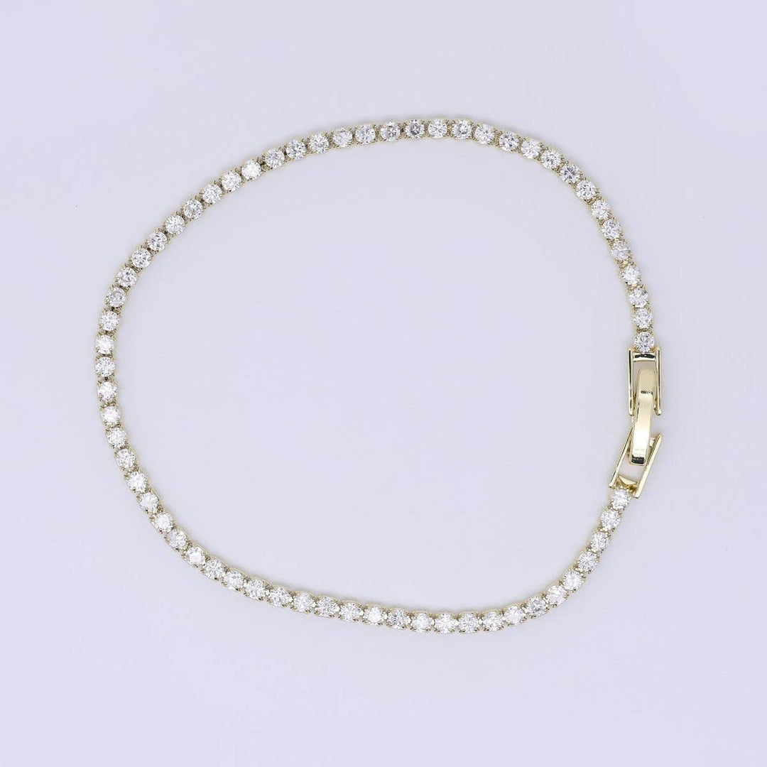 24K Gold Filled 2mm Tennis Chain Bracelet