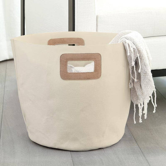 Canvas Bag with Natural Suede Handles