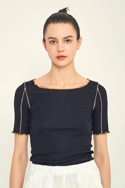 Contrast Merrow Rib Tee