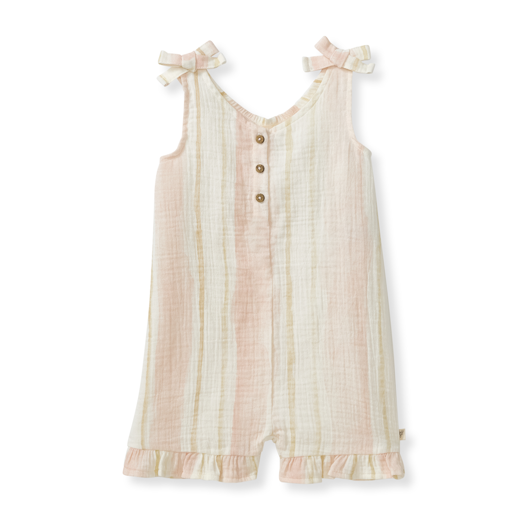 Pacific Stripe Organic Girl Romper