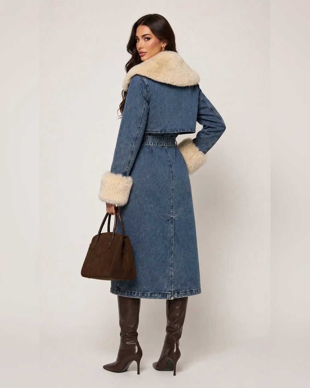 Aspen Denim Fur Coat