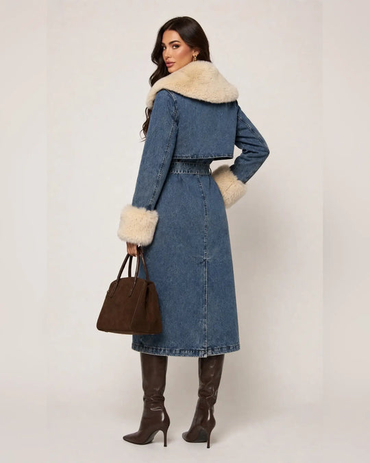 Aspen Denim Fur Coat