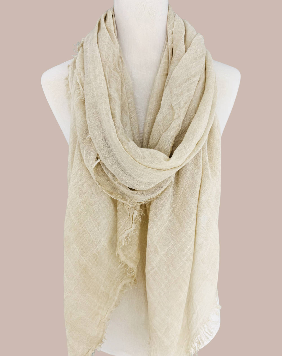 Stonewashed Solid Color Frayed Oversized Scarf
