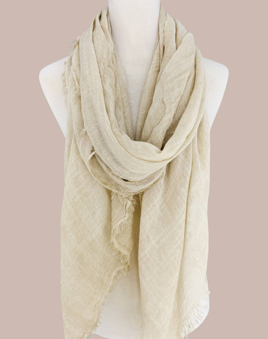 Stonewashed Solid Color Frayed Oversized Scarf