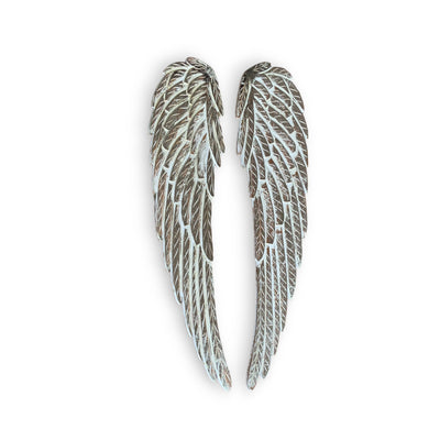 Pair of Hand-Carved Wood Wall Angel Wings