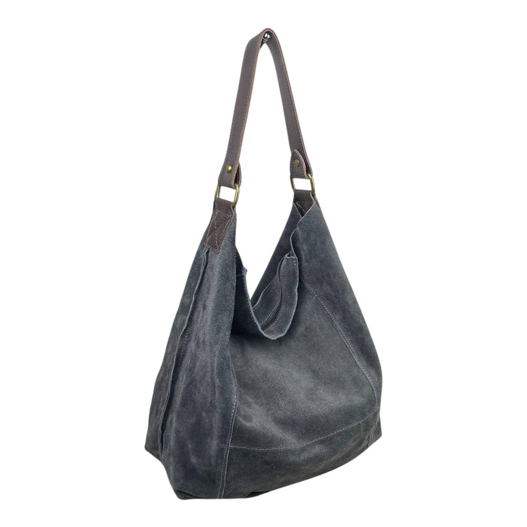 Suede Leather Hobo Bag