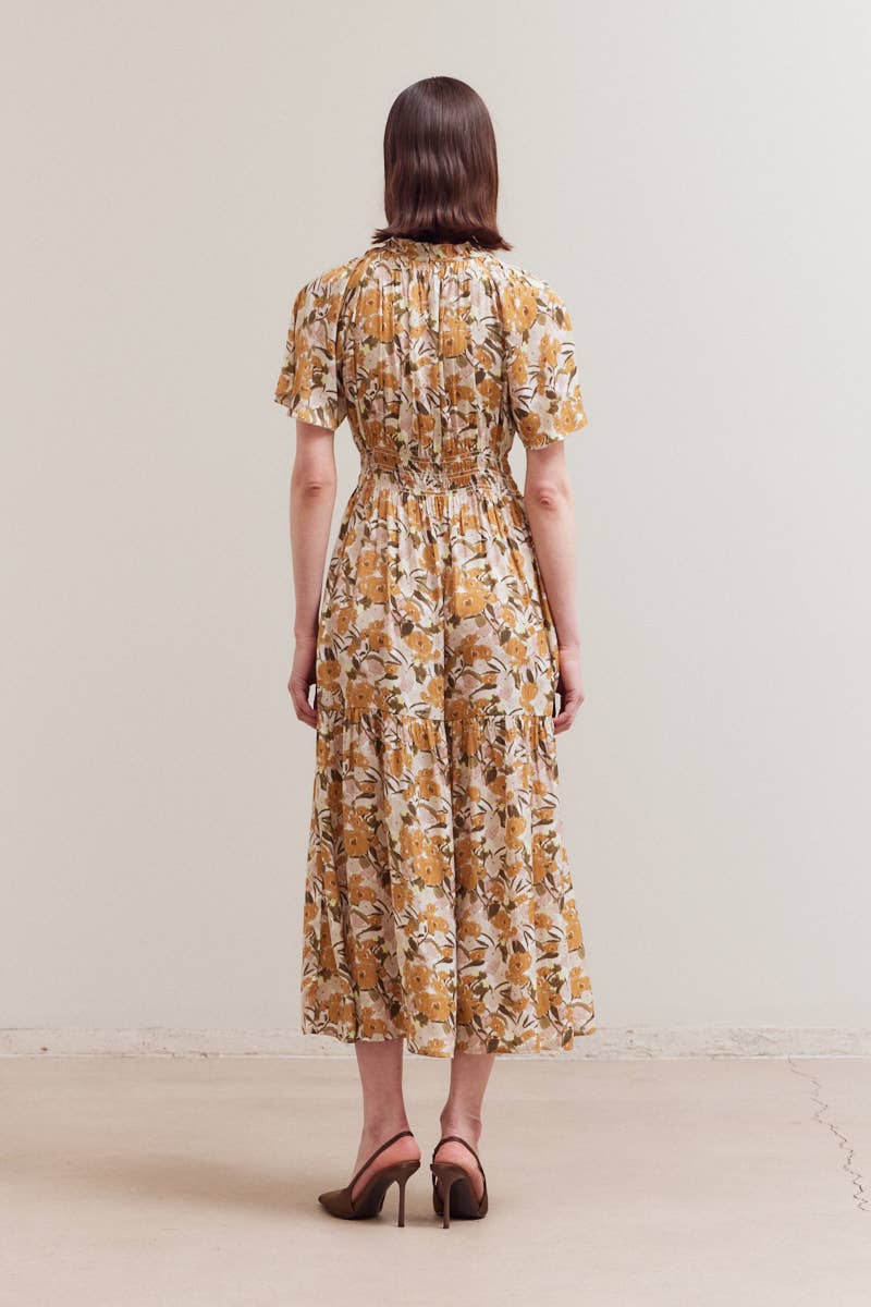 Raglan Sleeve Maxi Tiered Dress