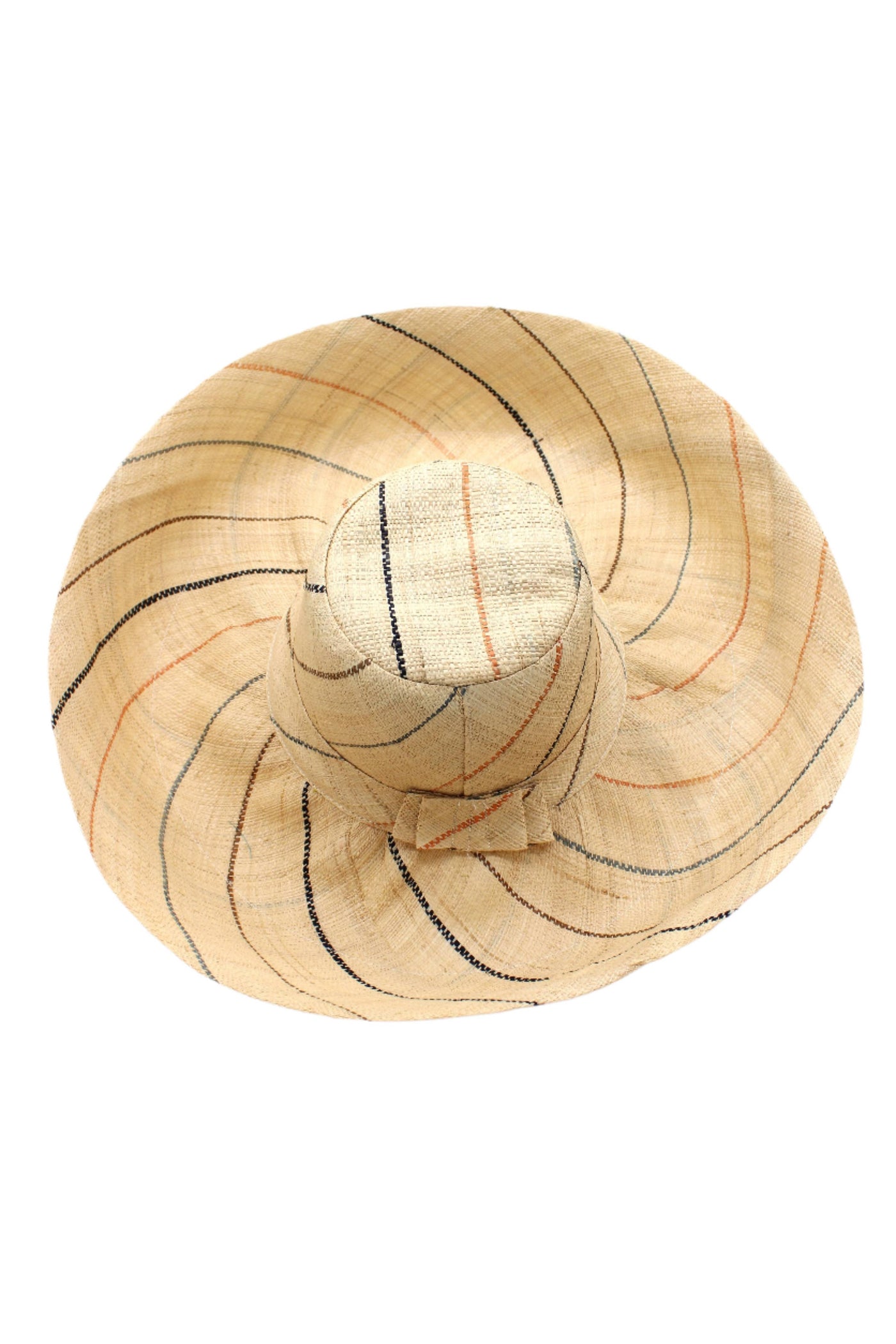 Monica 5" & 7" Wide Brim Pinstripe Packable Straw Sun Hats