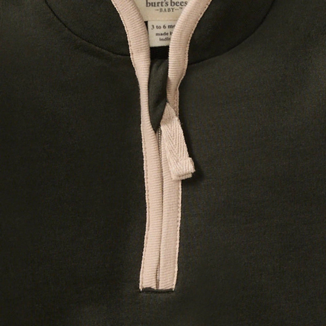 Organic Quarter Zip Baby Boy Jumpsuit
