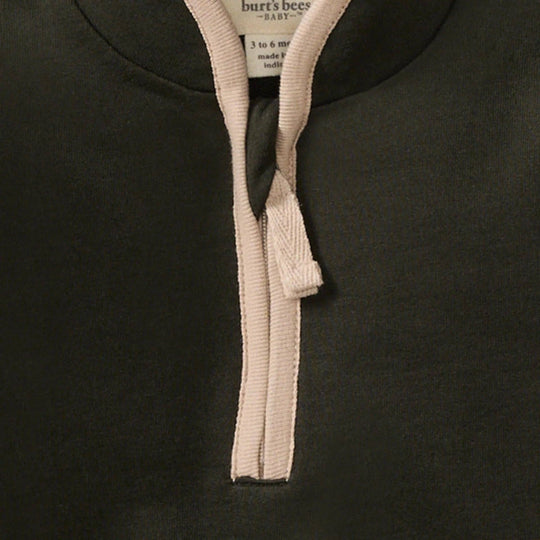 Organic Quarter Zip Baby Boy Jumpsuit