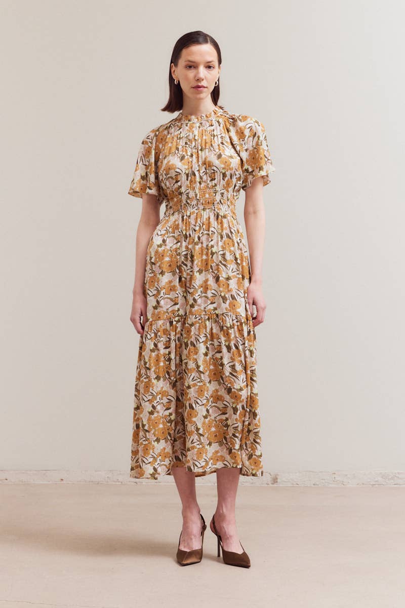 Raglan Sleeve Maxi Tiered Dress