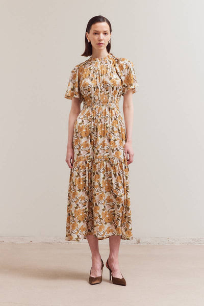 Raglan Sleeve Maxi Tiered Dress
