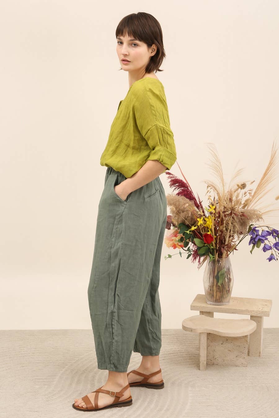 Linen Barell Pants