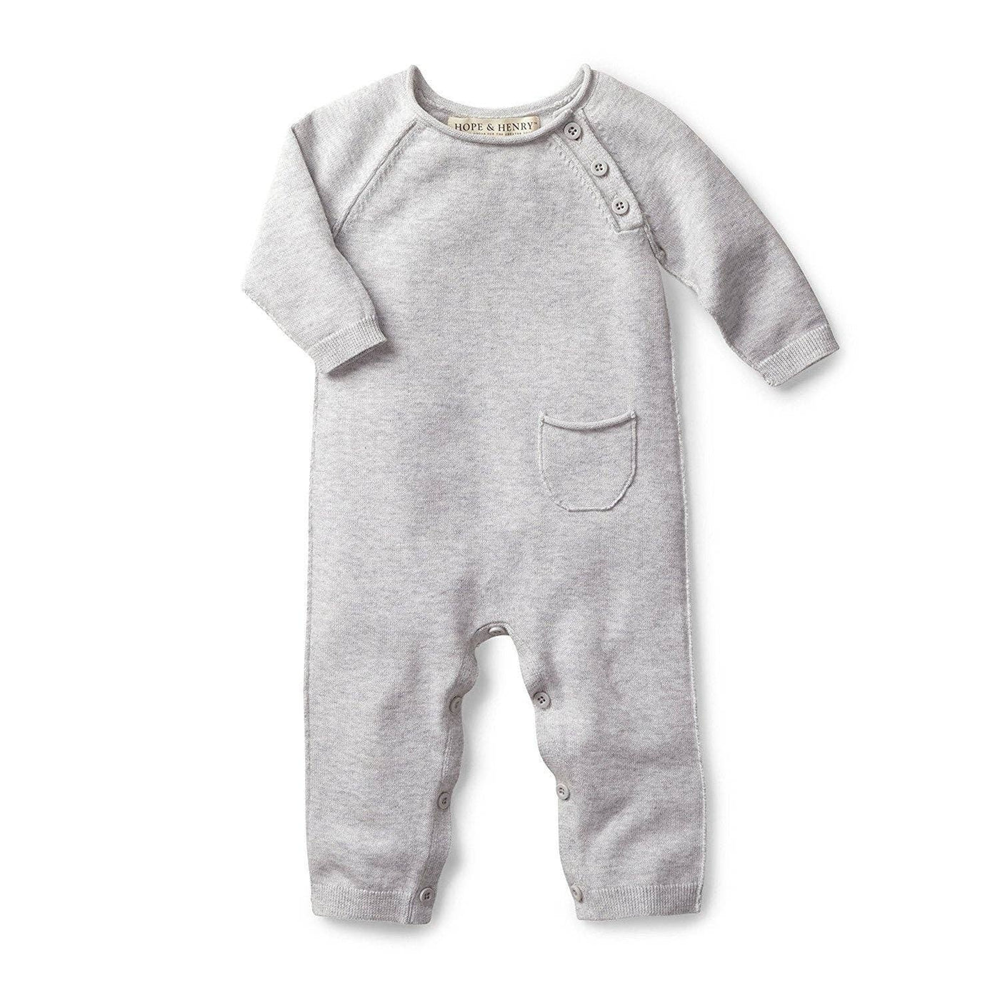 Gray Raglan Knit Romper