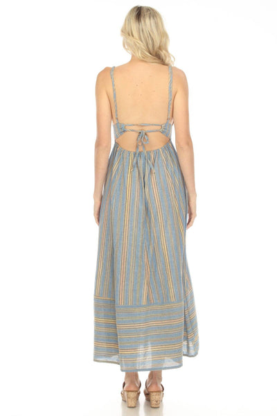 Striped Bustier Maxi Dress