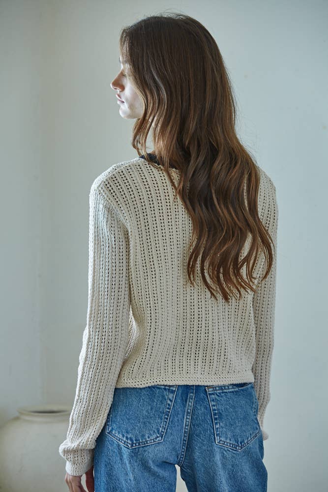 Cropped Crochet Cardigan