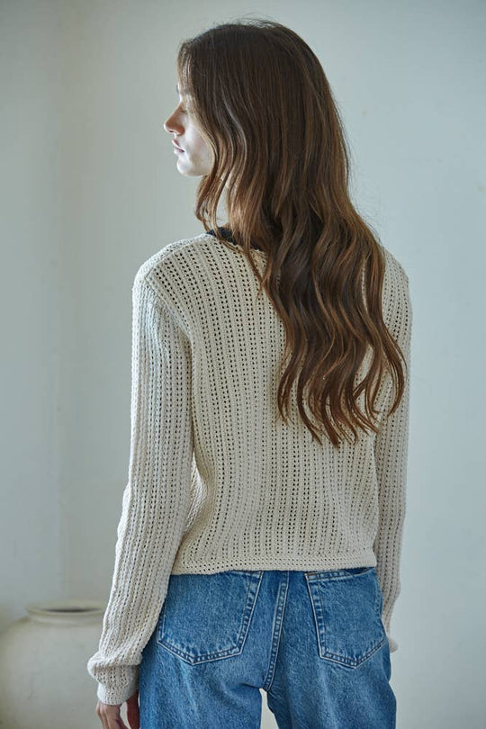 Cropped Crochet Cardigan