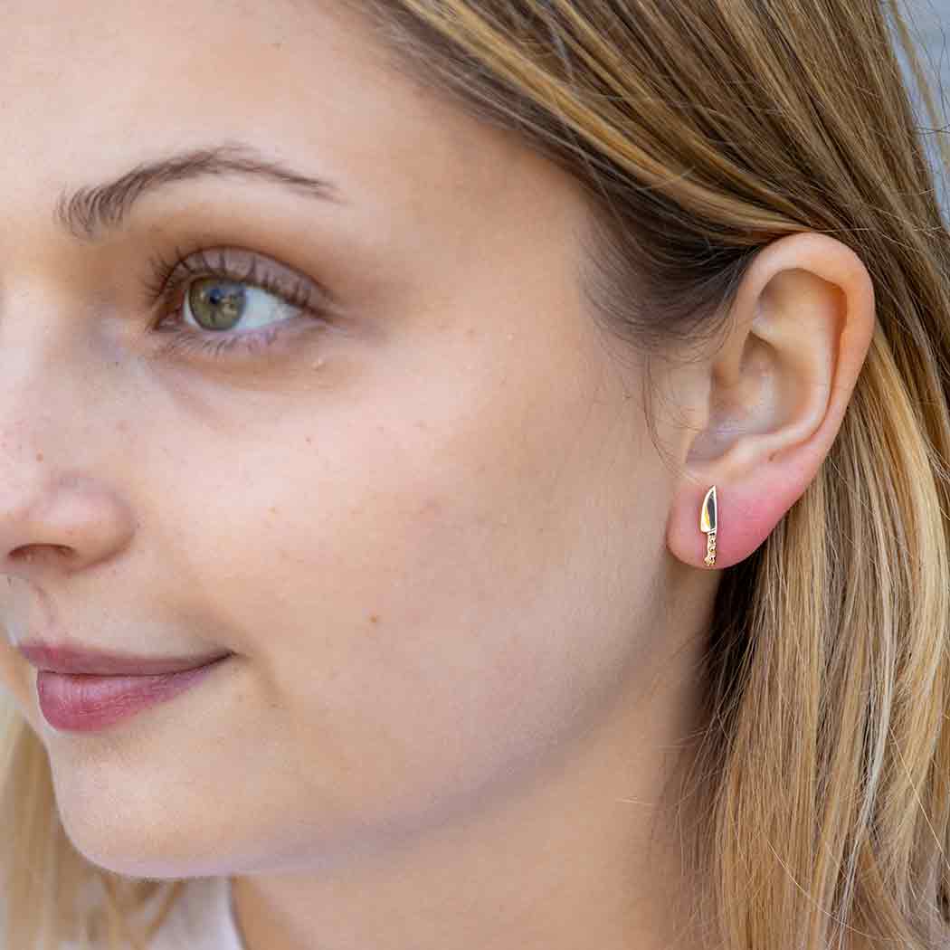 Sterling Silver Kitchen Knife Post Earrings
