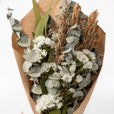 Andaluca Petite Floral and Eucalyptus 12" Bouquet: White Floral - Simple Good