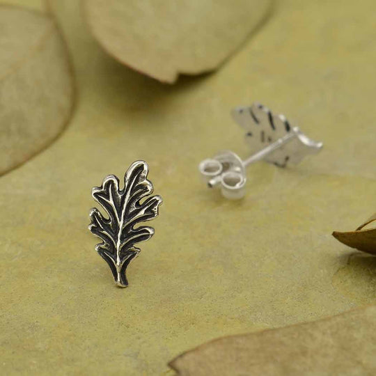 Sterling Silver Oak Leaf Earrings