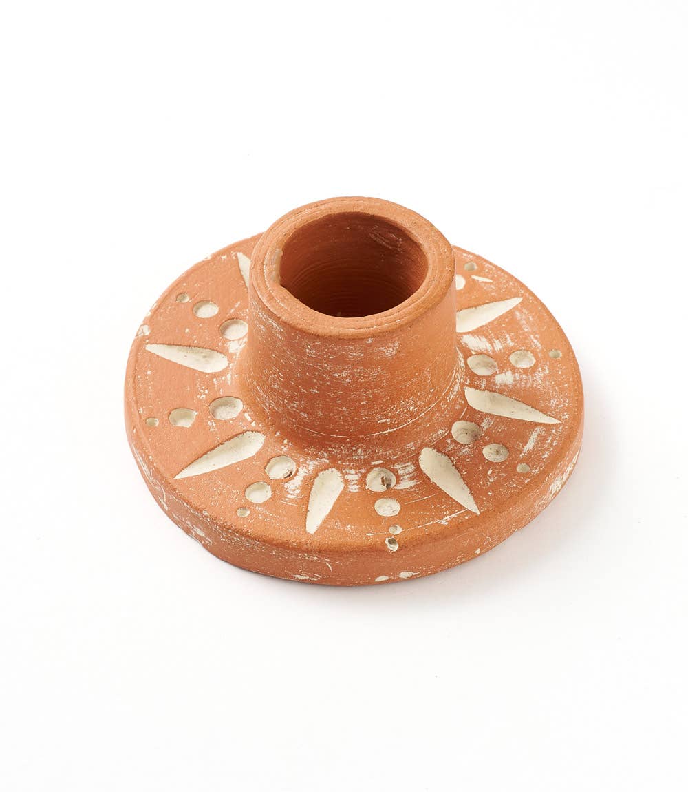 Daksha Sun Taper Terracotta Candle Holder