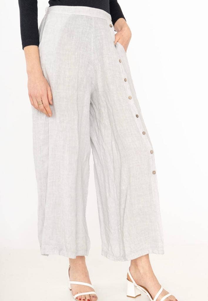 Straight buttoned Linen trousers