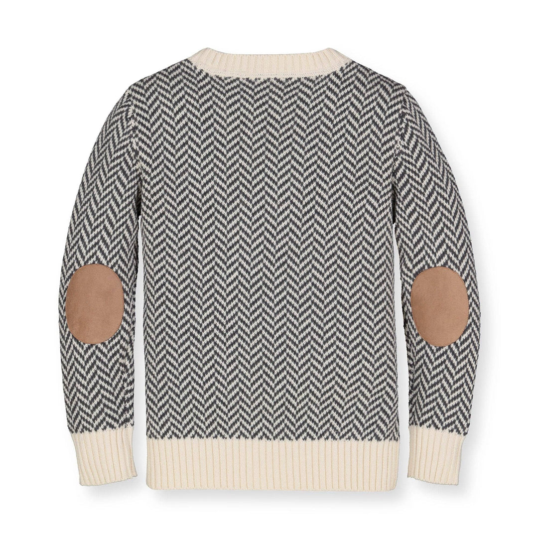 Crewneck Pullover Organic Sweater with Elbow Patches
