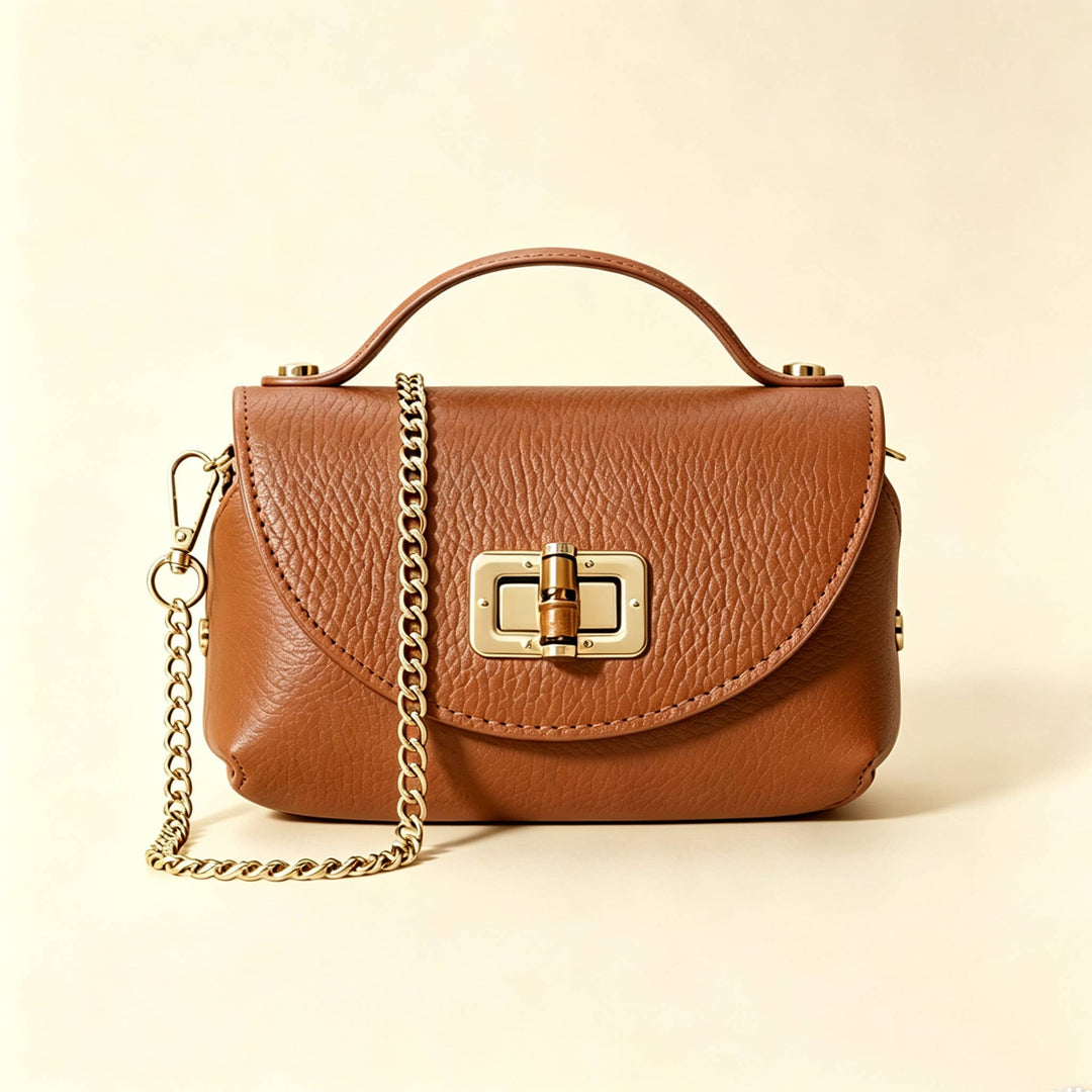 Mini Bag in Genuine Hammered Leather Made in Italy