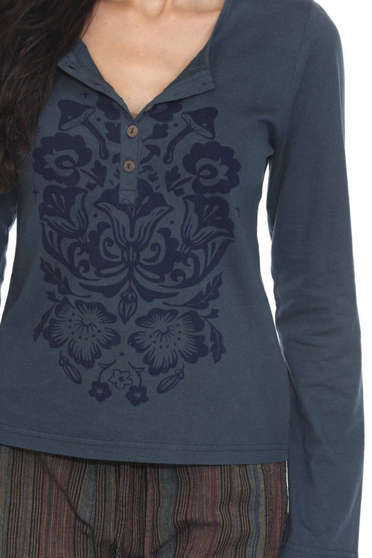 Nirvana Henley Long Sleeve Tee