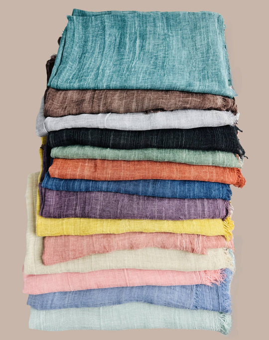 Stonewashed Solid Color Frayed Oversized Scarf