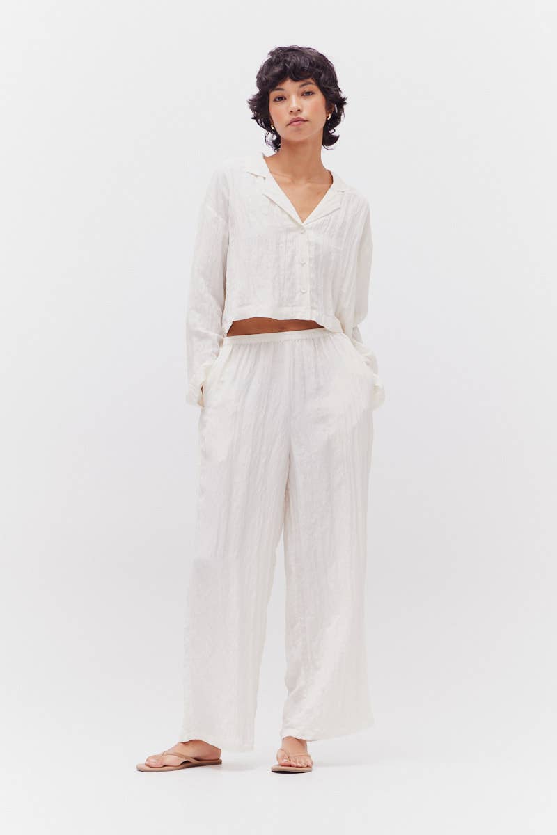 Long Sleeve Button Down Crop Top