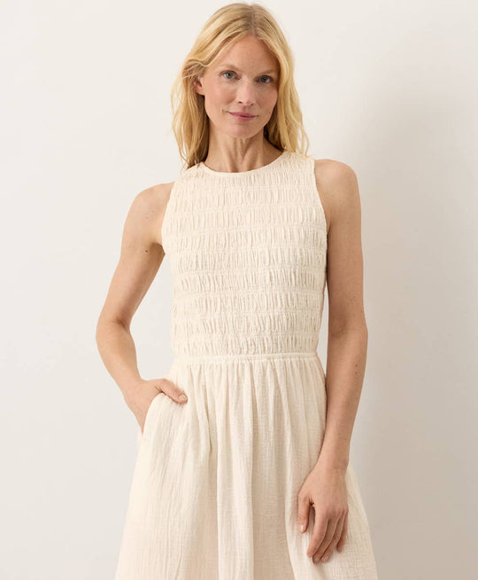 Coastal Double Gauze Smocked Dress
