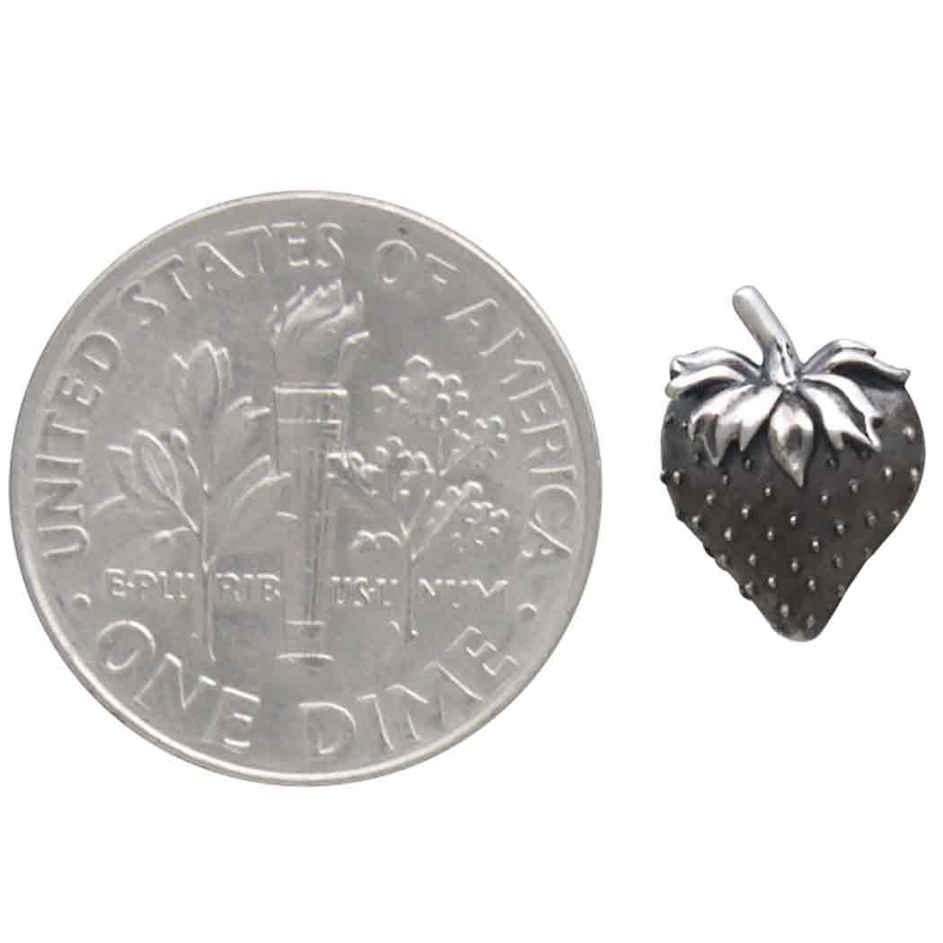 Sterling Silver Strawberry Post Earrings