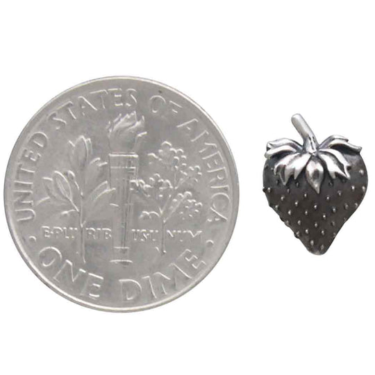Sterling Silver Strawberry Post Earrings
