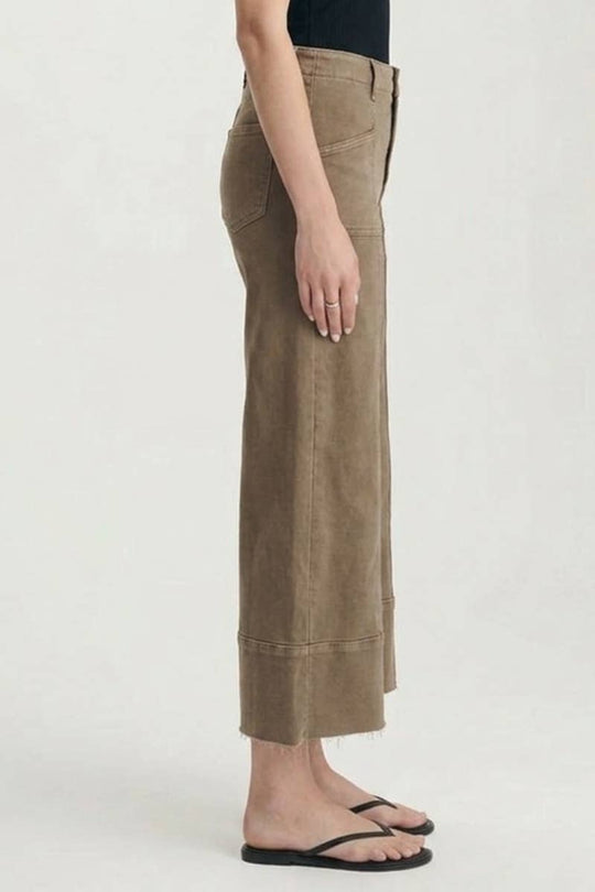 Raw Hem Crop Palazzo Jeans