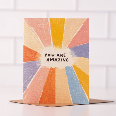 Daydream Prints You Are Amazing - Colorful Rainbow Birthday Card - Simple Good